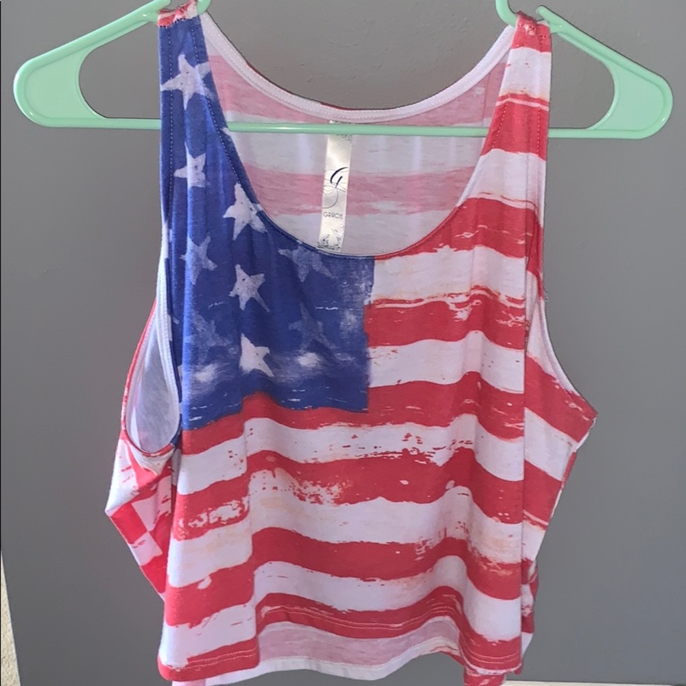 American Flag Cropped Tank